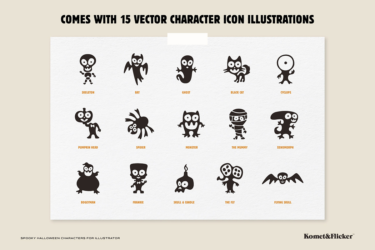 Spooky Halloween Characters, a Seasonal Illustration by Komet & Flicker (Photo 3 of 6)