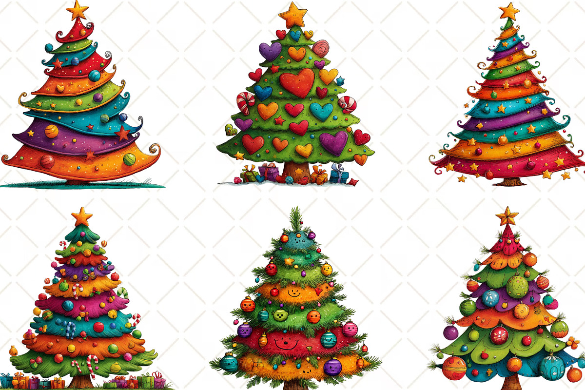 Christmas Tree Clipart, an Illustration by Black Bird Studio (Photo 2 of 6)
