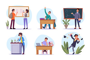 University. Male and female, an Education Illustration by Onyx