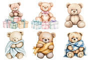 Watercolor Beige Teddy Bear Nursery, an Illustration by CitraGraphics (Thumbnail 3 of 5)