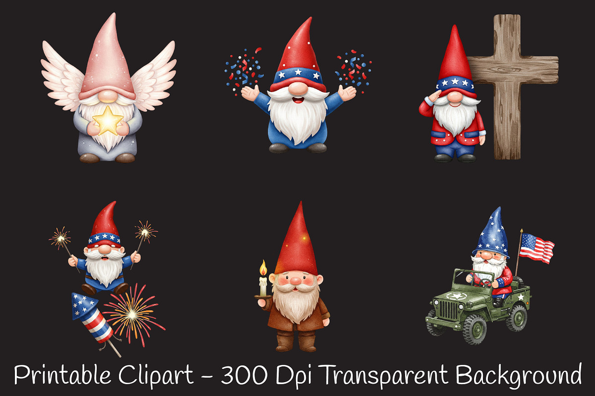 Memorial Day Gnome Sublimation Png, an Illustration by RobertsArt (Photo 3 of 7)