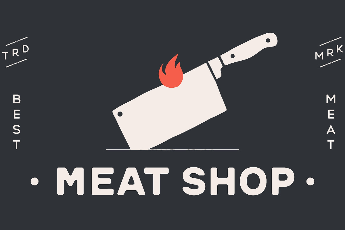 Butcher Knife. Butchery symbol, a Food Illustration by Foxys Graphic (Photo 2 of 3)