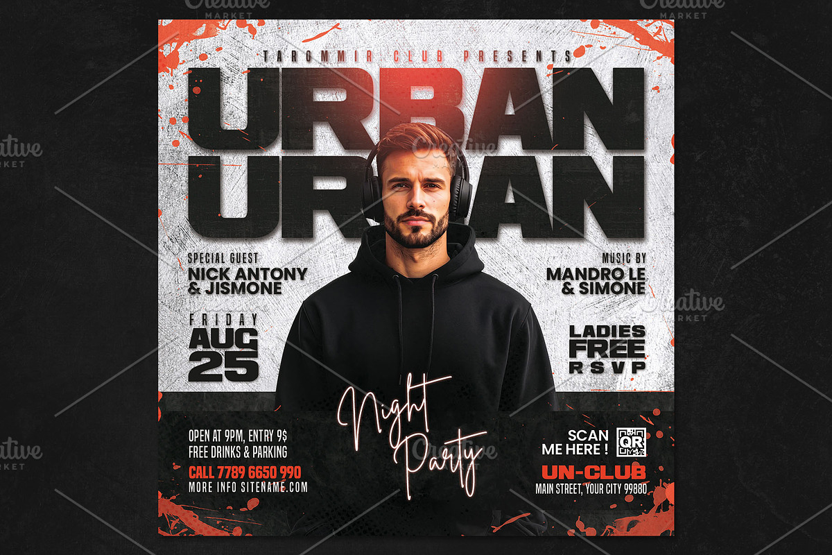 2 Urban Night Club Party Flyer, a Flyer Template by Tarommir (Photo 4 of 5)