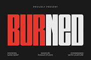Burned - Modern Sans Serif Font, a Sans Serif Font by Pian45 Studio (Thumbnail 1 of 8)