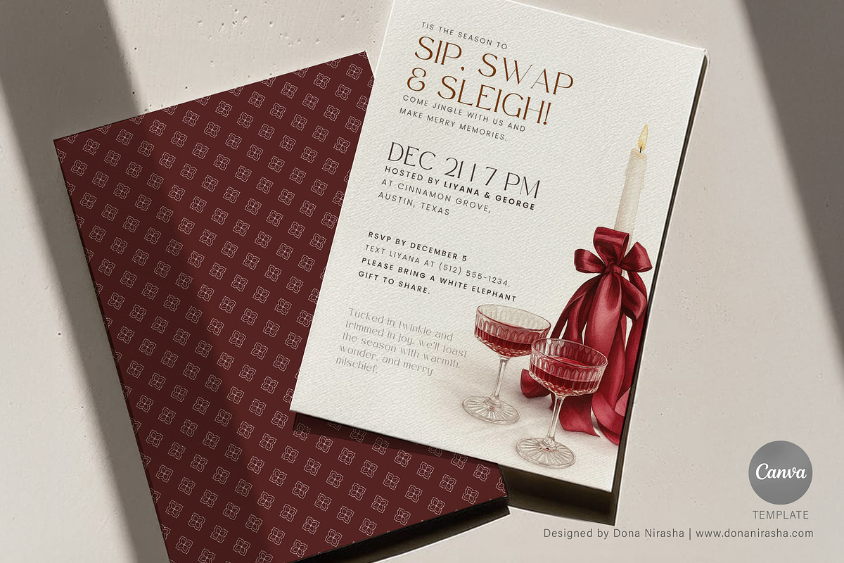 Christmas Invite Canva Temp - 28, a Marketing Template by BloomToLife By Dona (Photo 4 of 5)