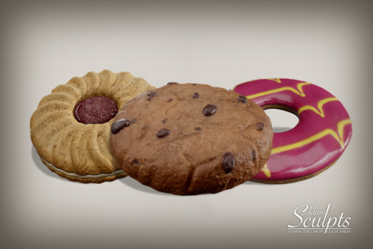 Biscuit Selection 02, a Food & Drink 3D Model by Adam Sculpts (Photo 1 of 5)