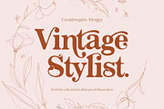 Vintage Stylist Font + Florals, a Serif Font by Creativeqube Design (Thumbnail 1 of 18)
