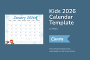 2026 Canva Kids Calendar Template, a Card Template by Snapybiz (Thumbnail 2 of 10)