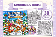 Grandma’s Winter House Coloring Book, a Seasonal Illustration by Design Station (Thumbnail 1 of 3)