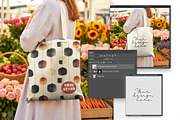 Sunny Farmers Market Tote Bag Mockup, an Apparel Mockup by LESZ Design (Thumbnail 2 of 3)