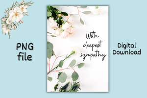 With Sympathy Printable Card