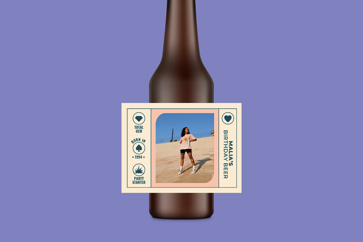 Malia Bottle Label Template, a Stationery Template by Mountain Folk Creative (Photo 1 of 5)