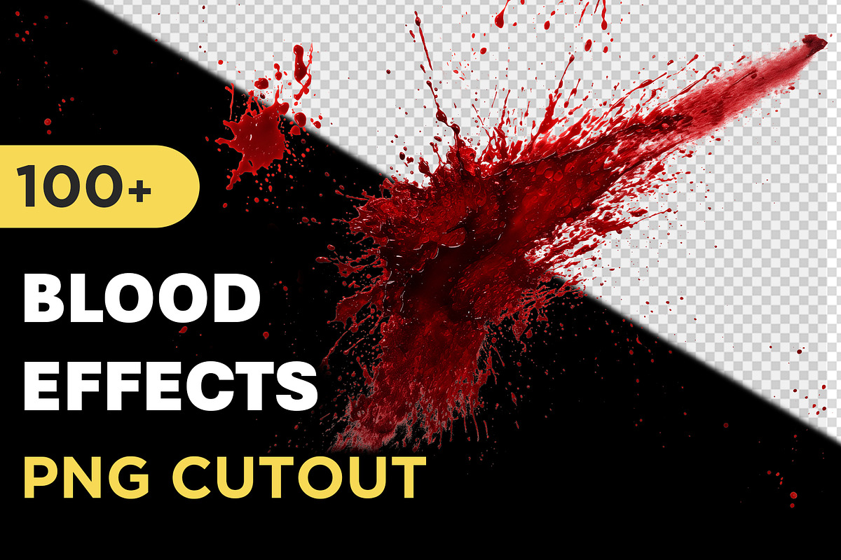 PNG Cutout Blood Splatters Effects, an Object Graphic by Mikel Blazgad (Photo 1 of 10)