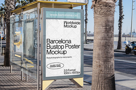 Barcelona Beach Poster Mockup