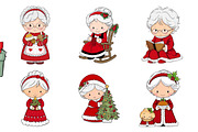 Cute Santa and Mrs. Claus Clipart, an Illustration by DreamArtGraphic (Thumbnail 3 of 4)