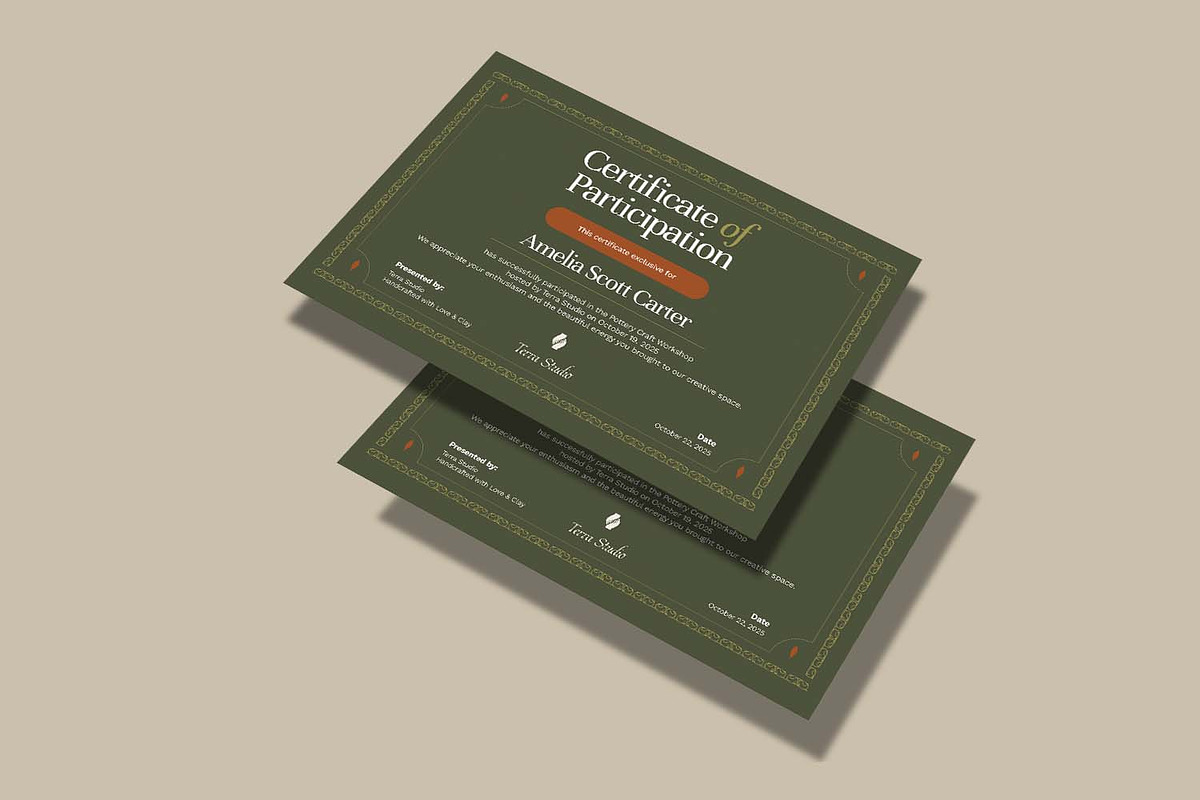 Terra Studio - Certificate, a Card Template by Fannan Studio (Photo 2 of 3)