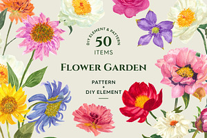 Watercolor Flower Garden