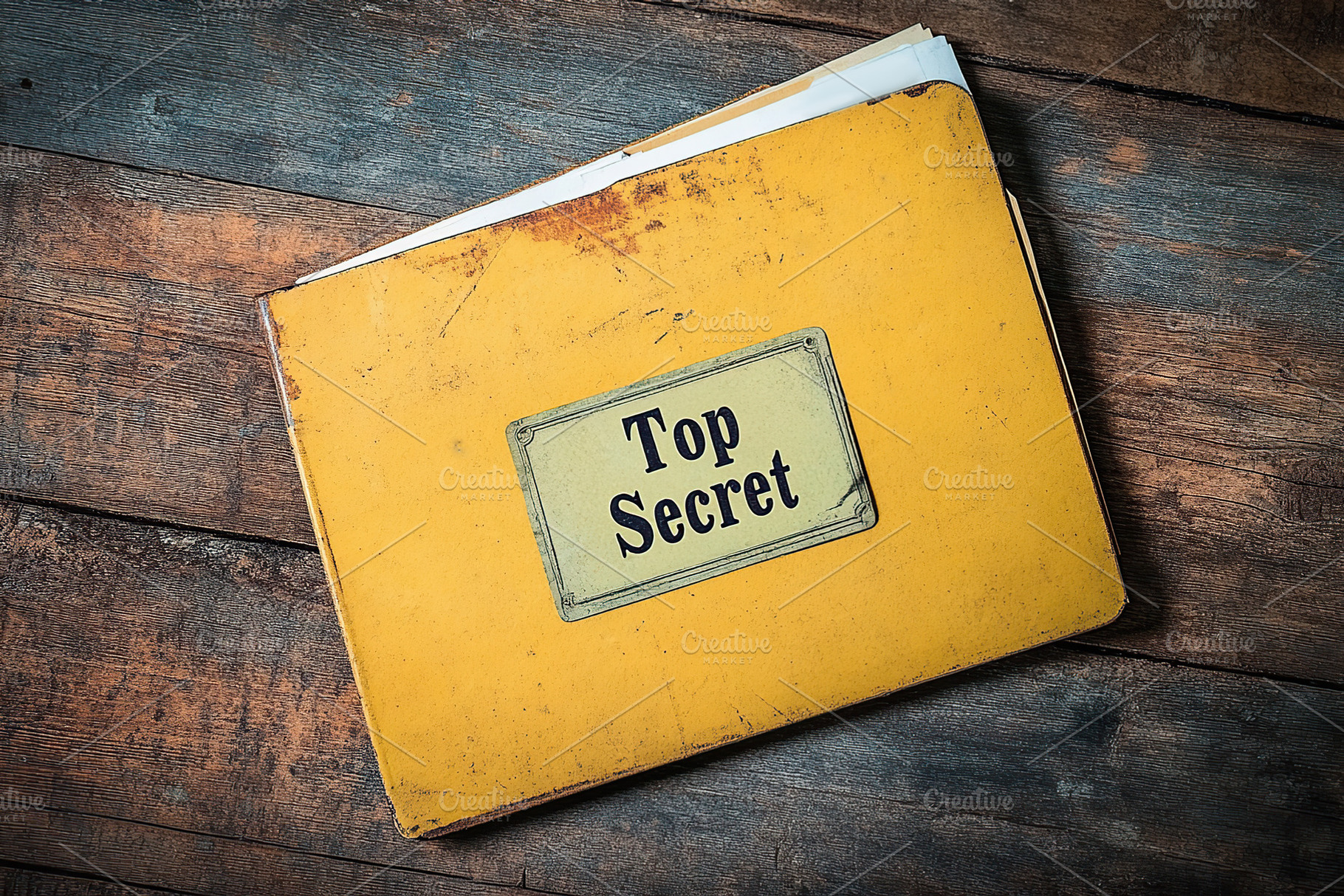 Yellow file with secret documents and Top Secret stamp, a Photo by AlyaAnd