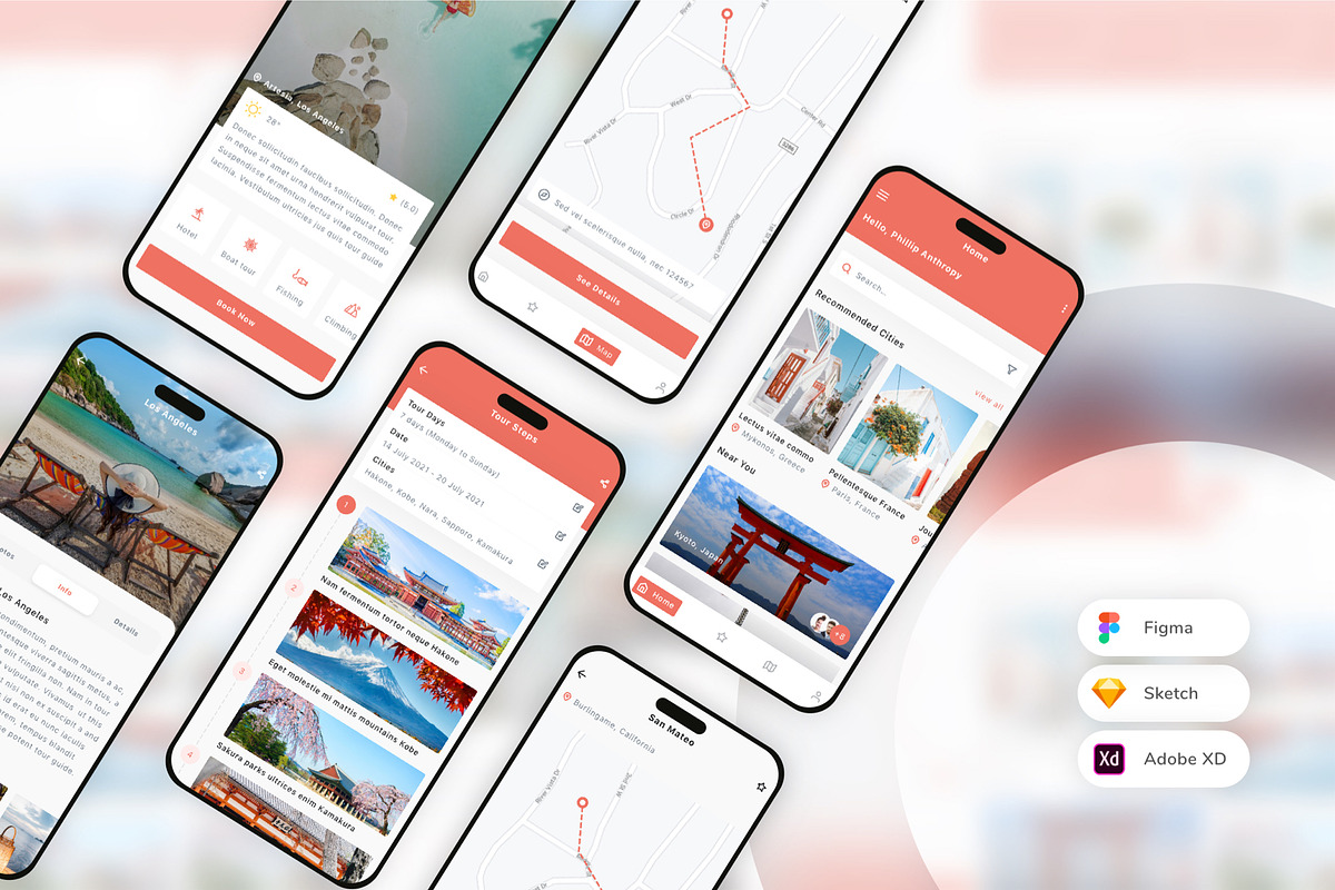 Tour Guide Mobile App UI Kit, an UI Kit Template by uicube