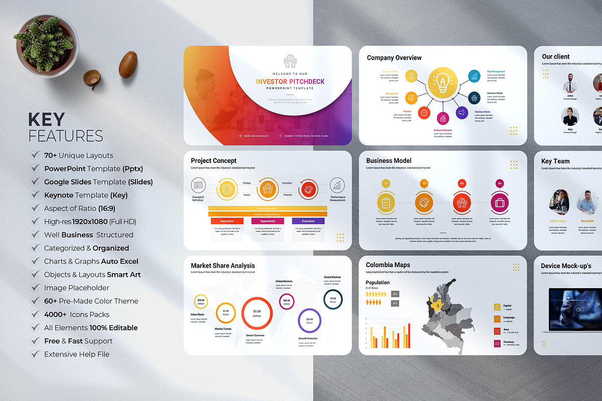 Investor Pitch Deck Bundle, a Presentation Template by White Graphic (Photo 2 of 12)