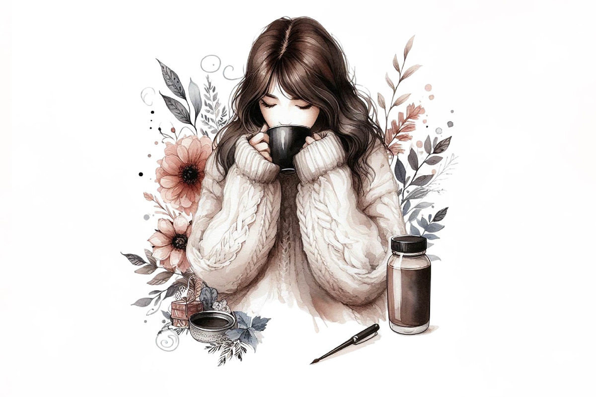 Black Coffee Lover Cute Girl PNG, an Illustration by Designking (Photo 3 of 5)