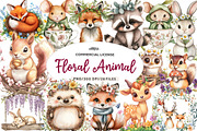 Sweet Woodland Floral Animal, an Illustration by CreationArt (Thumbnail 1 of 9)