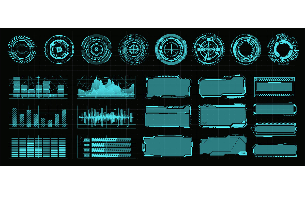 Sci-fi FUI Futuristic Element in HUD, a Technology Illustration by ZinetroN (Photo 5 of 10)