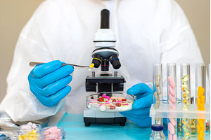 examine drugs in the laboratory, a Health & Medical Photo by yanadjana