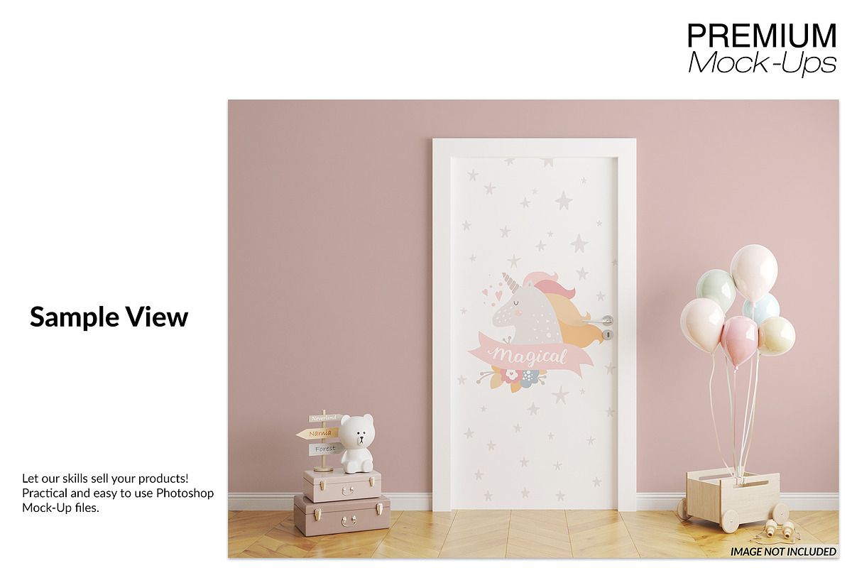 Nursery Door Murals Mockups, a Product Mockup by mock-ups (Photo 6 of 9)