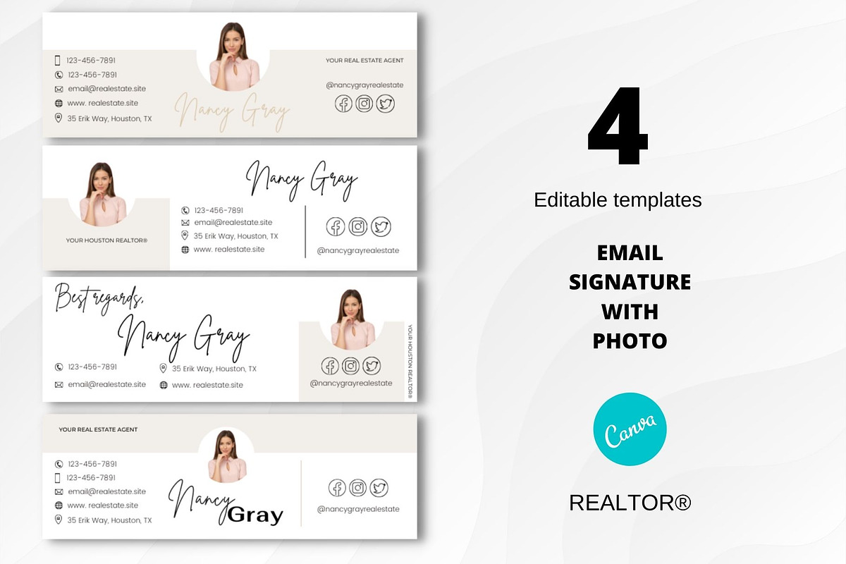 Email Signature Real Estate, Canva, an Email Template by MediaKitTemplates (Photo 3 of 5)
