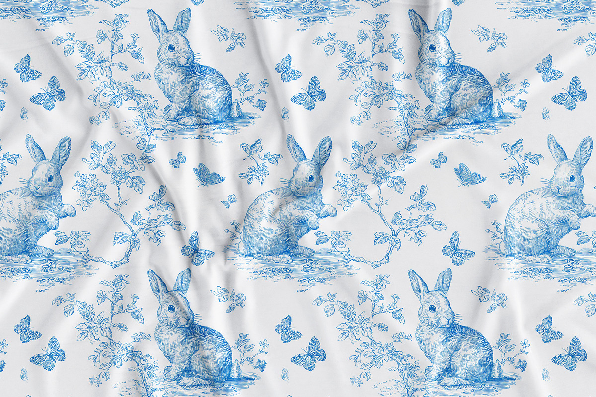 Easter Toile Seamless Patterns, a Pattern Graphic by Olya Creative (Photo 9 of 14)