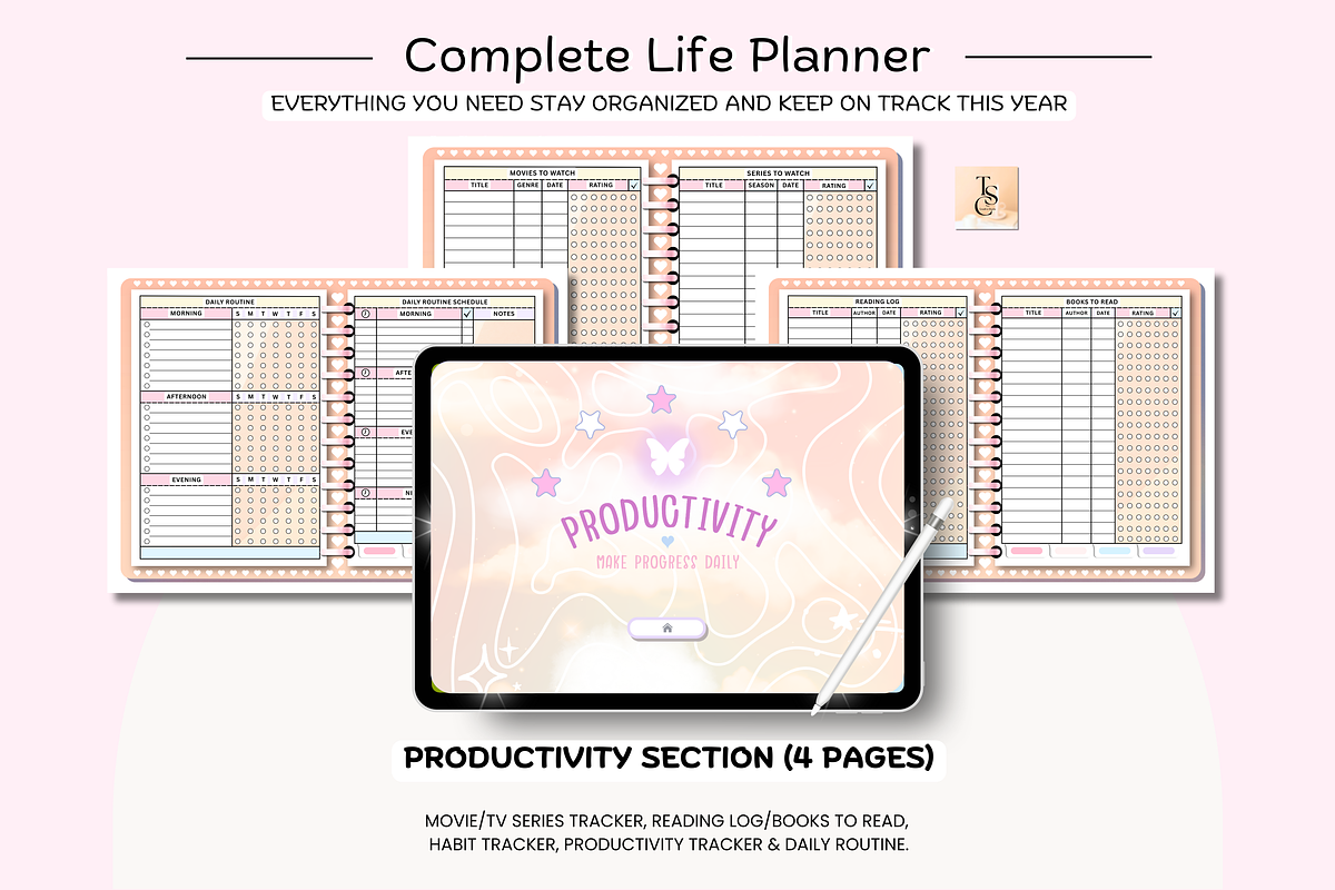 Yellow Pastel Digital Planner preview 6