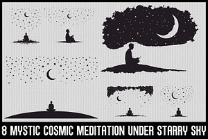 Night Sky Zen Meditation Bundle, an Illustration by hafijul