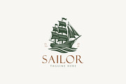 Nautical Logo Ship Sailboat Ocean, a Branding & Logo Template by Signatoro (Thumbnail 1 of 4)