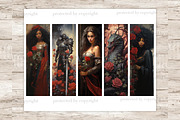 Dark Fantasy Bookmarks Printable, a Person Illustration by GlamArtZhanna (Thumbnail 2 of 3)