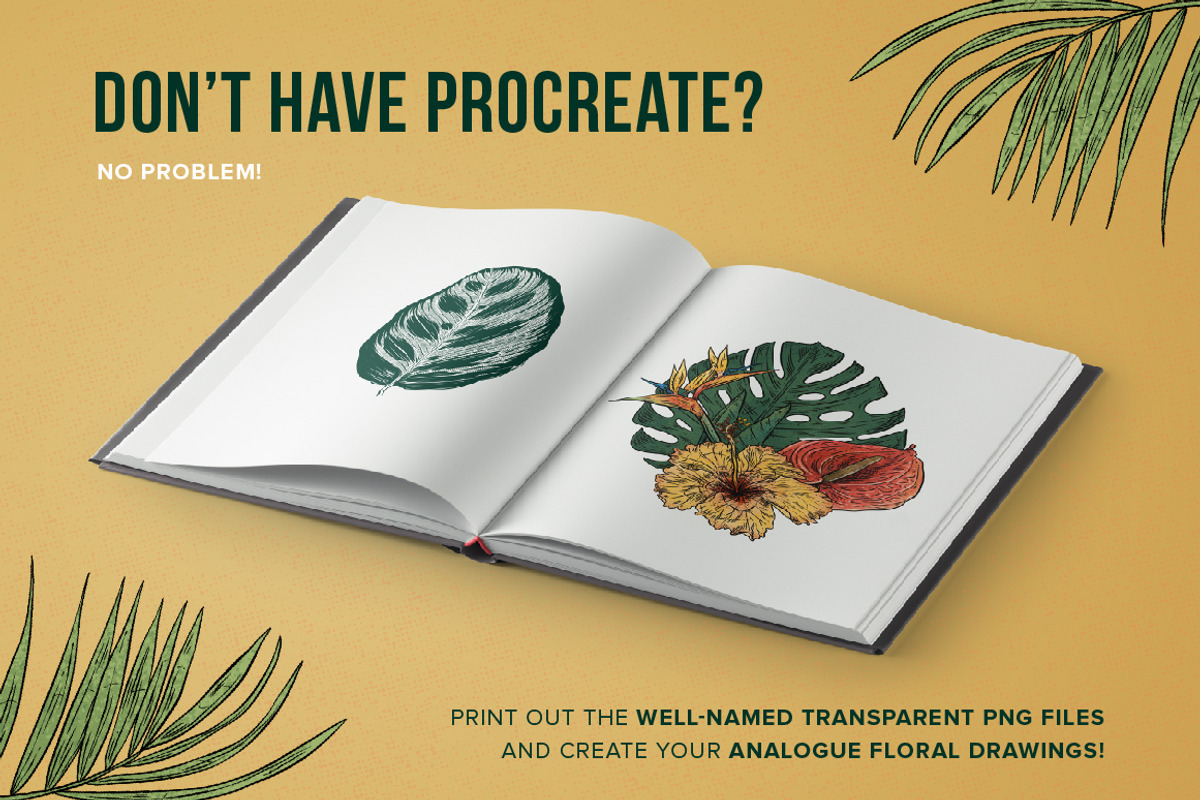 Tropical Stamp Brushes for Procreate, a Brush Add-On by Riveros Illustration (Photo 13 of 14)