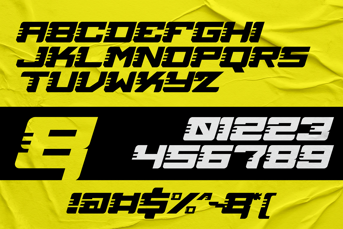Race Freak - Racing Theme Font, a Font by figuree studio (Photo 6 of 6)