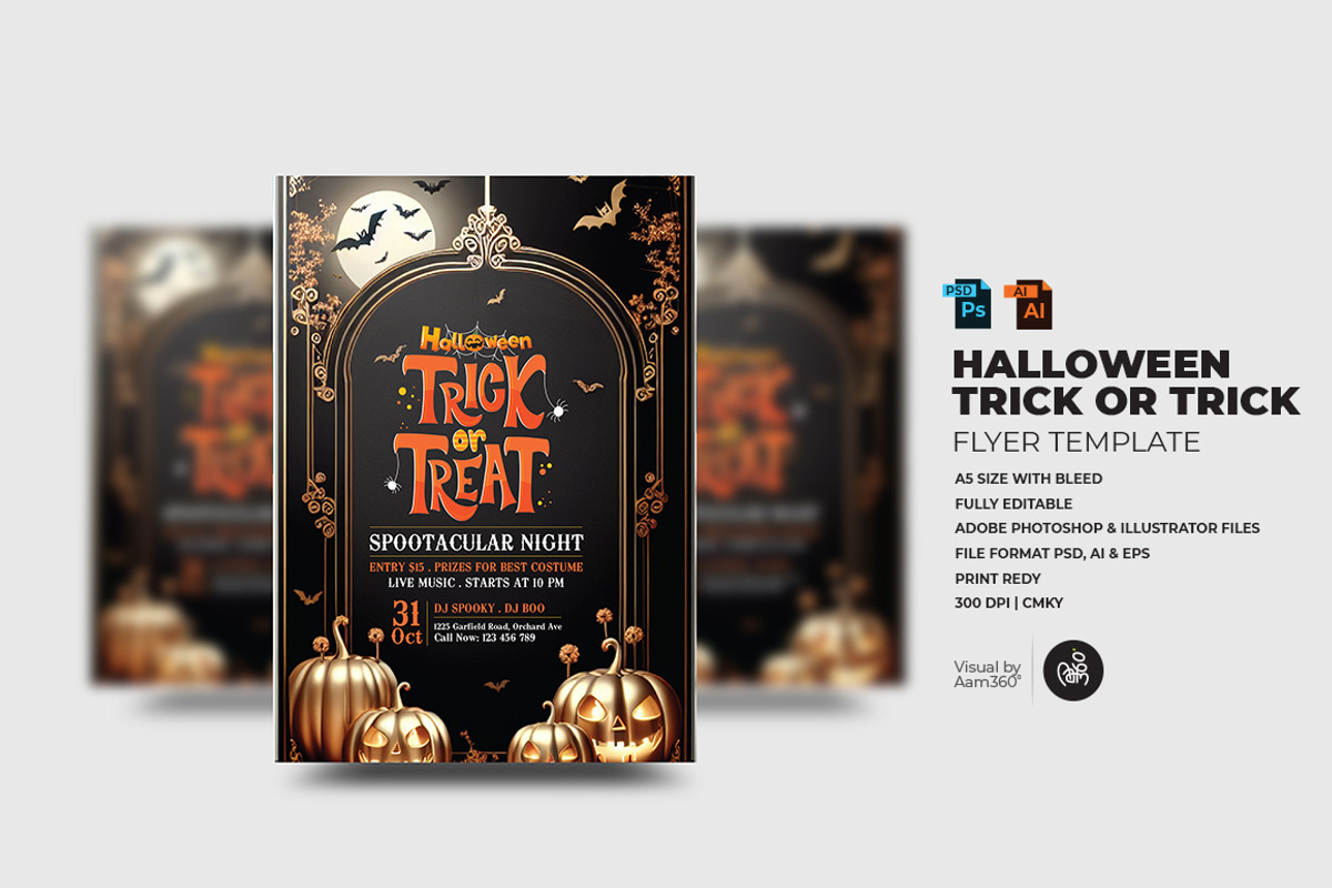 Halloween Trick or trick Flyer, a Flyer Template by Aam360 (Photo 1 of 3)