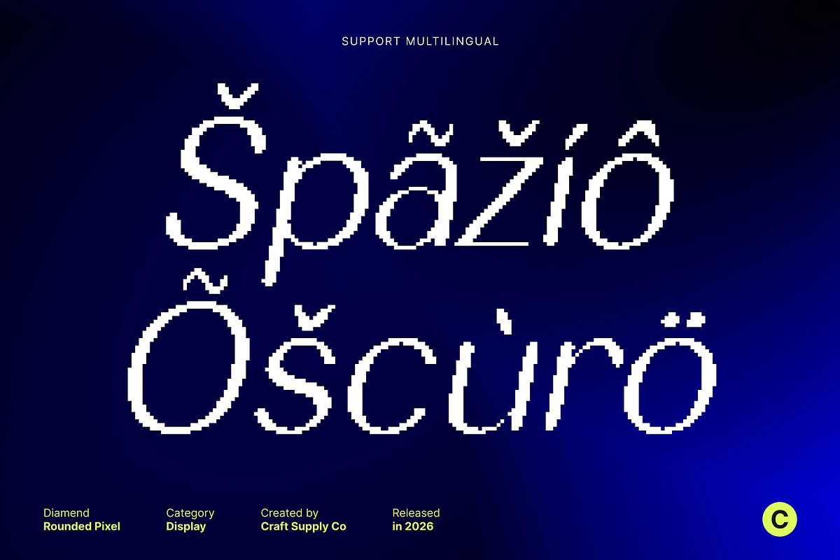 Diamend Rounded Pixel, a Sans Serif Font by Craft Supply Co. (Photo 7 of 8)