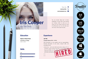 Modern Resume Template / CV - Iris