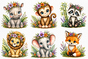 Watercolor Baby Jungle Animals, an Animal Illustration by Craft Nest (Thumbnail 3 of 3)