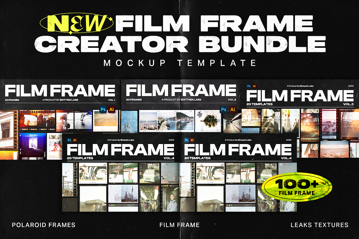New Film Frame & Polaroid Bundle, a Mockup by Sixtysix Labs (Photo 1 of 18)