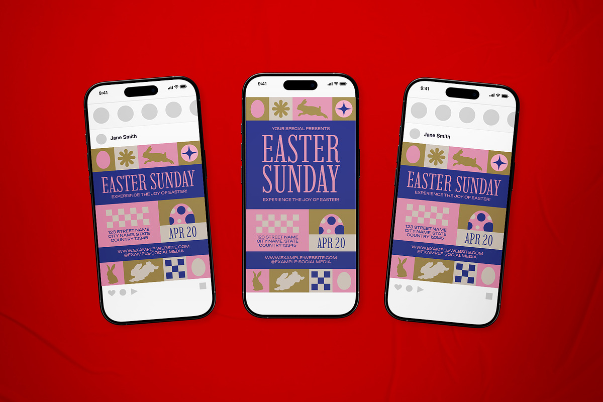 Pink Easter Sunday Flyer Set, a Flyer Template by The Good Store (Photo 2 of 2)