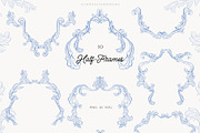 Azure Baroque LineArt, a Decorative Illustration by SunnyAfternoons (Thumbnail 13 of 15)
