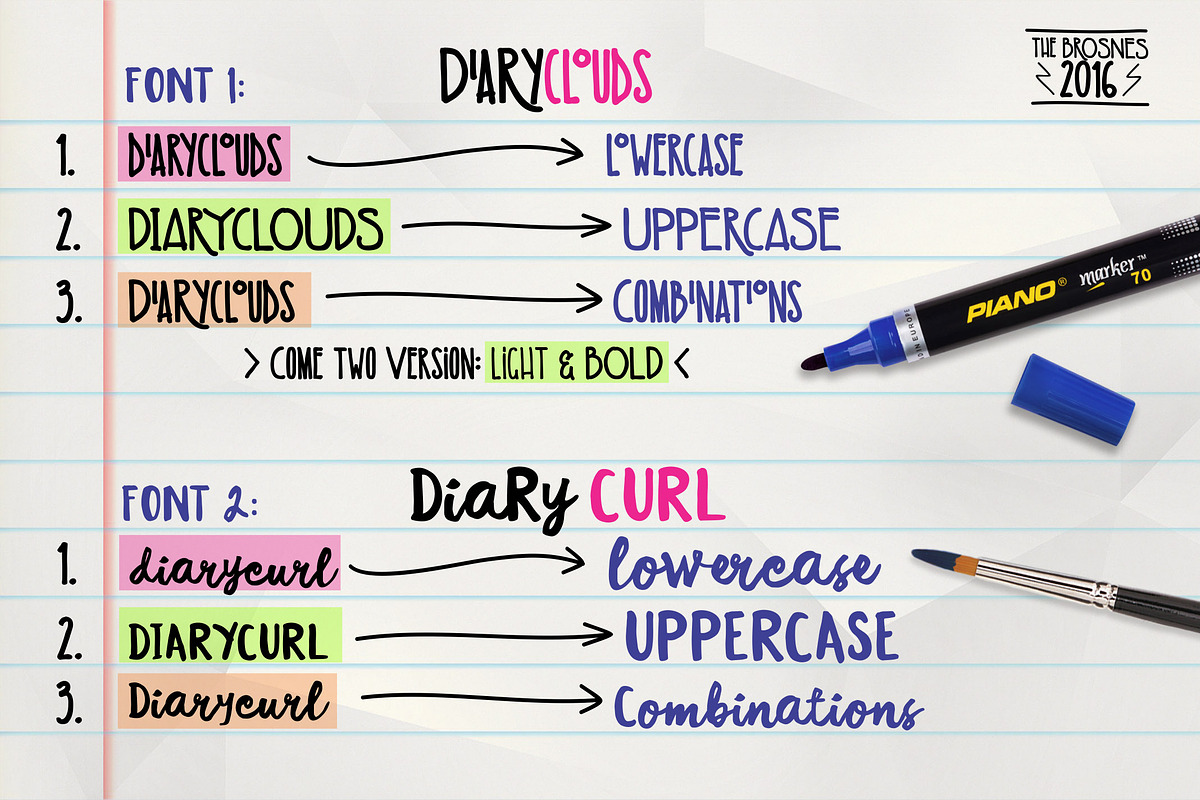 Diaryclouds typeface preview 2