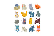 Cat set. Characters + Pattern, an Animal Illustration by Anna Guz's Store (Thumbnail 2 of 3)