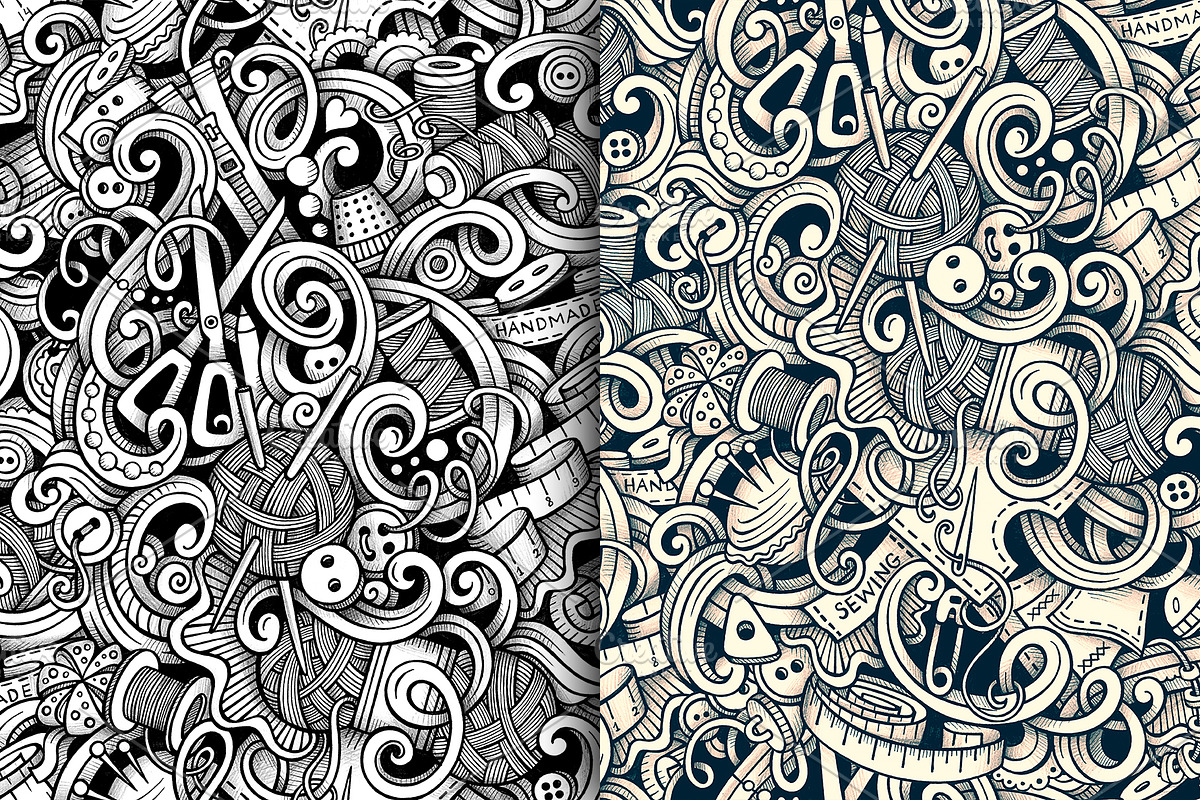 Handmade Graphics Doodles Patterns, a Pattern Graphic by BALABOLKA (Photo 2 of 6)