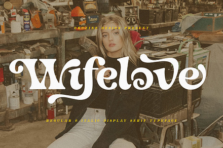 Wifelove - Groovy Retro Serif, a Font by Cruzine
