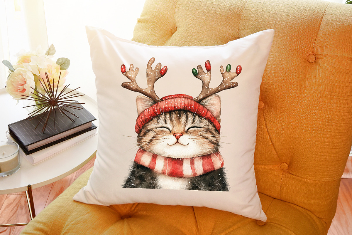 Christmas Cats Holiday Cats Set, an Illustration by Sublimation Artist (Photo 6 of 6)