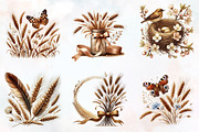 Sepia spring clipart bundle, an Illustration by RobertsArt (Thumbnail 6 of 7)